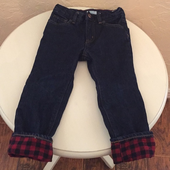 slim flannel lined jeans